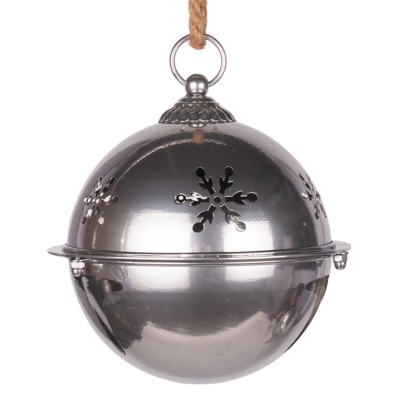 23cm shiny silver metal Christmas bell decoration
