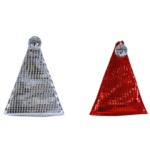 Ronis Shiny Santa Hat with Disco Ball Assorted