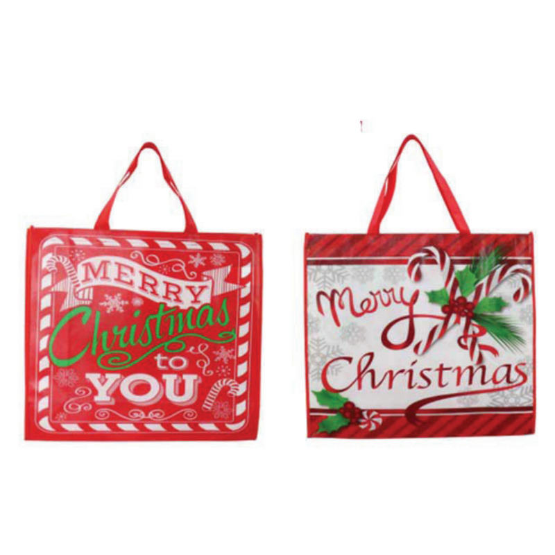 Ronis Shopper Bag Pe Shiny Merry Christmas 2 Asstd
