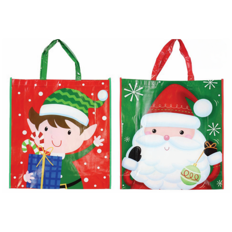 Ronis Shopper Bag Pe Shiny Santa/Elf 2 Asstd