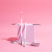 Ronis Silver Double Dipped Cake Candles 15cm White 12pk