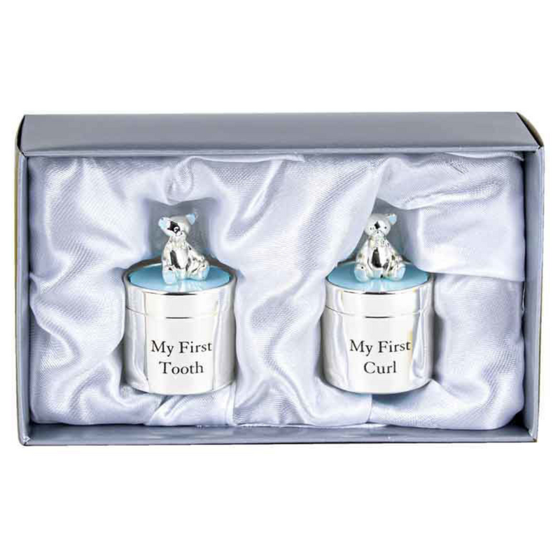Ronis Silver Plate Tooth and Curl Box Blue