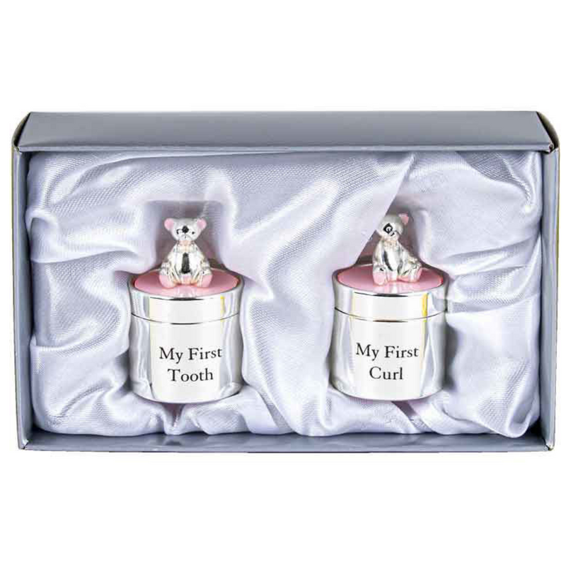 Ronis Silver Plate Tooth and Curl Box Pink