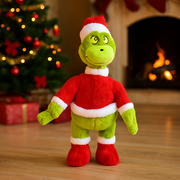 Singing and Dancing Green Monster 30cm – Plush animated Grinch-style Christmas toy that sings and moves
