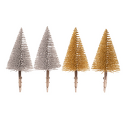 Assorted 14cm sisal Christmas trees with clip – 2-pack festive holiday decorations