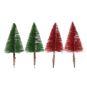 Assorted 14cm sisal Christmas trees with clip – 2 pack for holiday decorations