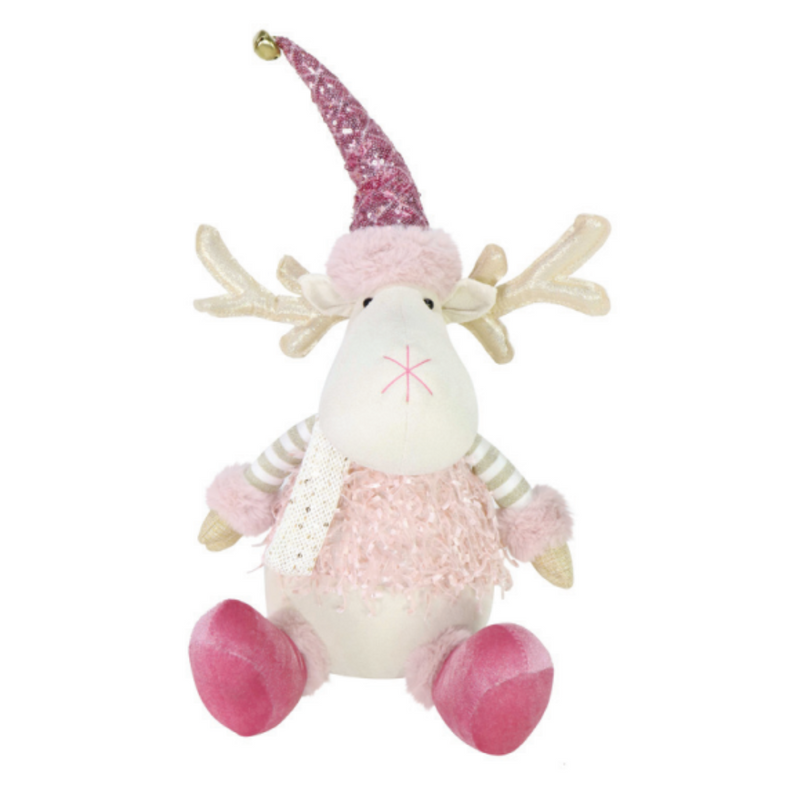 Ronis Sitting Elegant Reindeer Pink 50cm
