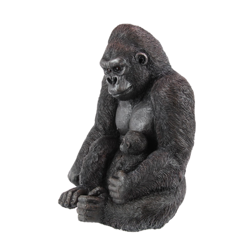 Ronis Sitting Gorilla with Baby 40cm