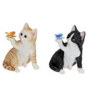 Ronis Sitting Cat Holding Butterfly 20cm Assorted