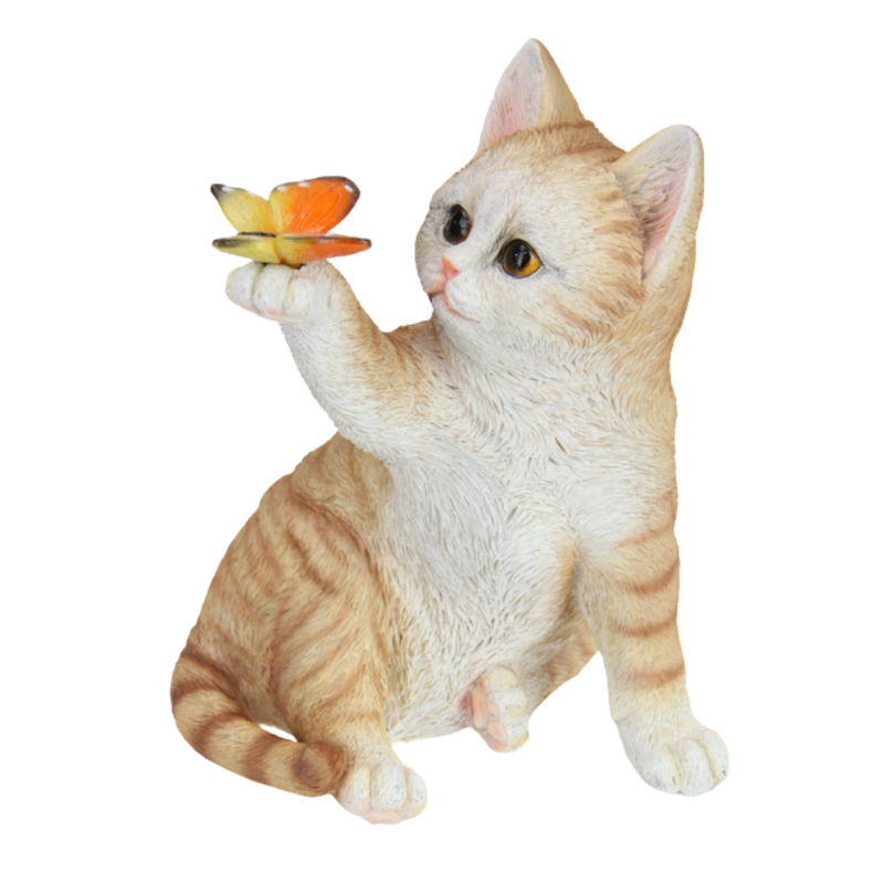Ronis Sitting Cat Holding Butterfly 20cm Assorted