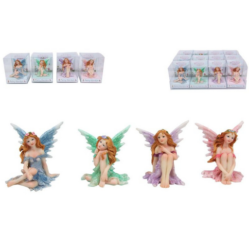 Ronis Sitting Fairy with Glitter 8cm Assorted