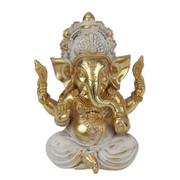 Ronis Sitting Ganesh In Gold Finish 12cm 3 Asstd