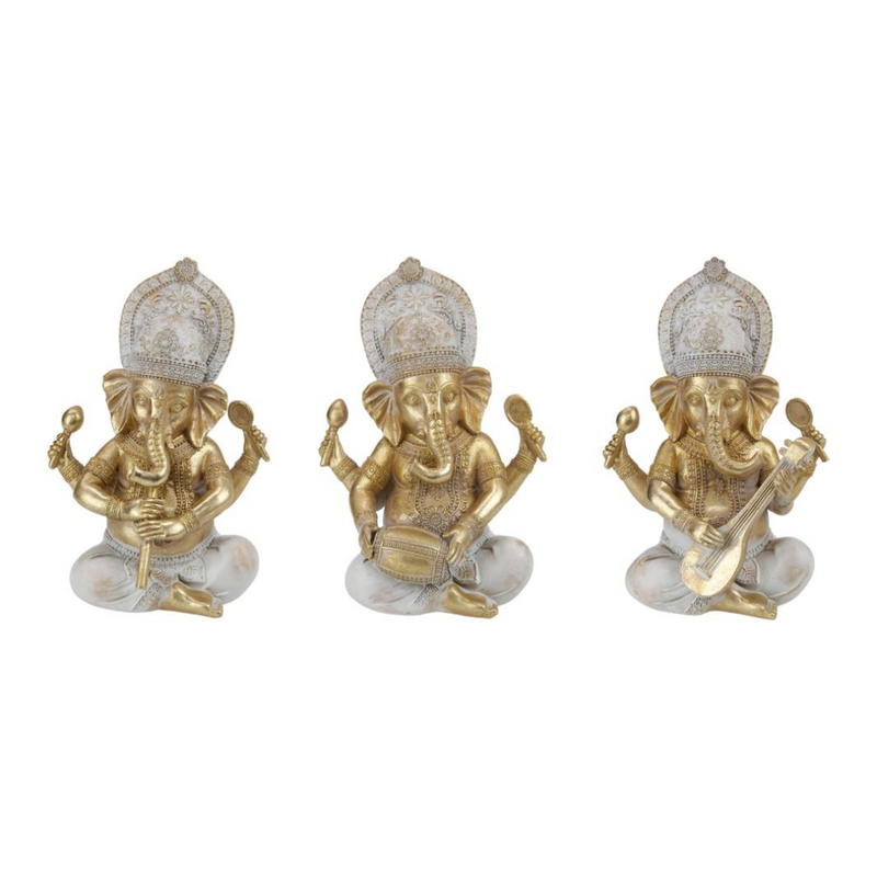 Sitting Ganesh with Musical Instrument 23cm assorted decorative figurines
