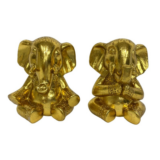 Ronis Sitting Gold Ganesh 10cm Assorted