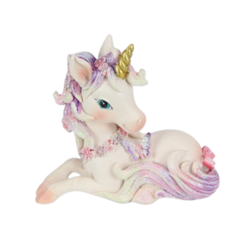 Ronis Sitting Unicorn with Butterfly 8cm Assorted