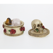 Ronis Skull On Box With Roses 8cm – thumbnail