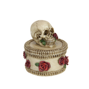 Ronis Skull On Box With Roses 8cm – thumbnail