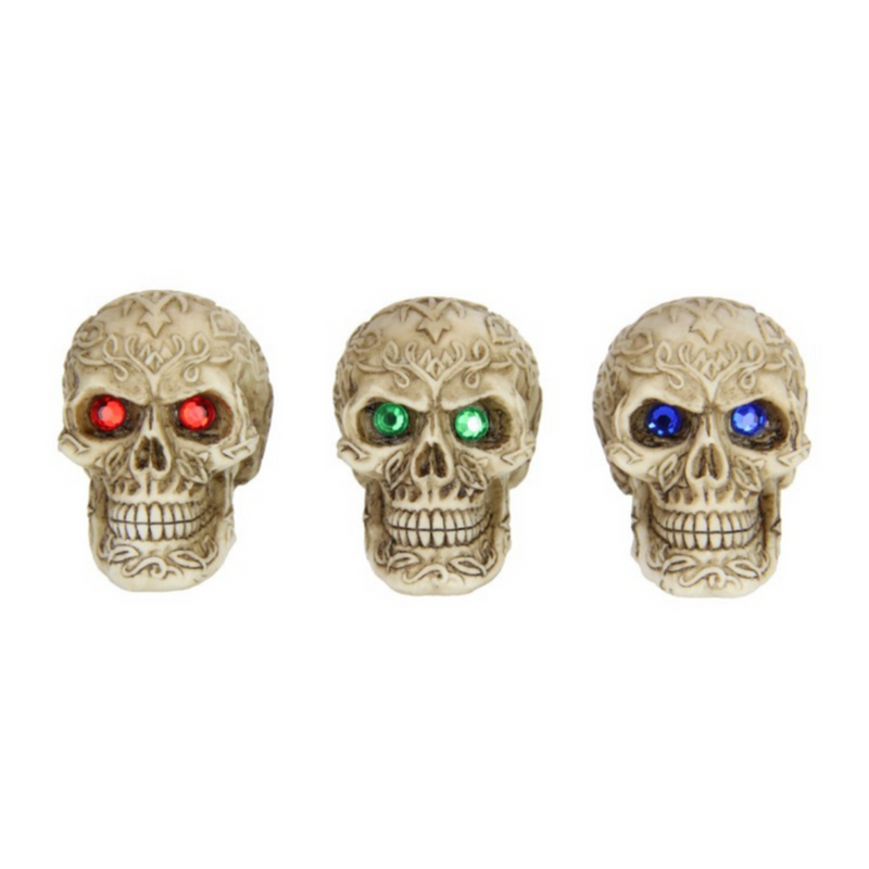 Ronis Skull with Red/Green/Blue Eyes 7cm Assorted