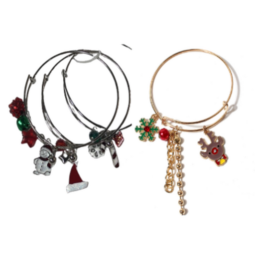 Ronis Slip Bracelet With Charms Silver And Gold Mixed Set of 2