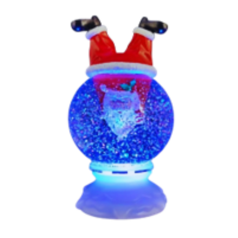21cm snow globe featuring Santa Claus inside with swirling snow and festive base
