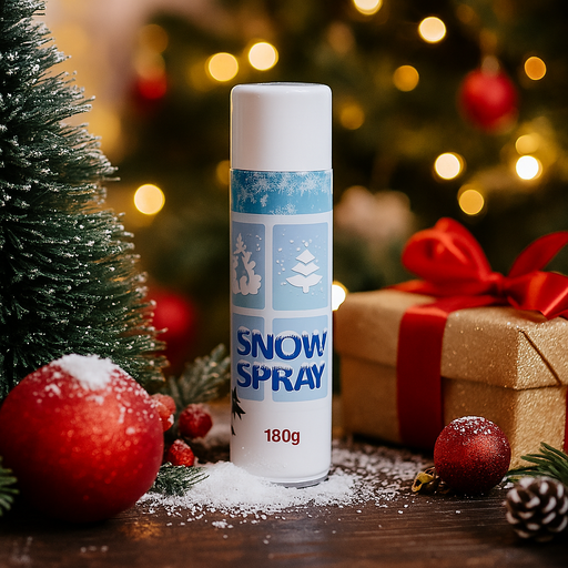 Large 180g can of artificial snow spray for Christmas decoration