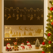 14x50cm Christmas snow spray stencil with assorted sleigh scene designs for glass surfaces