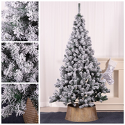 210cm snowcapped artificial Christmas tree with 650 tips and metal base, featuring snow-frosted green branches