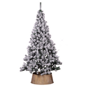 210cm snowcapped artificial Christmas tree with 650 tips and metal base, featuring snow-frosted green branches