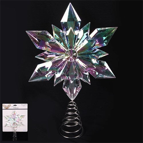 Ronis Snowflake Tree Topper Iridescent Acrylic 32cm