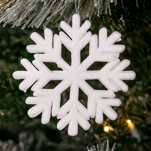 24cm white polyfoam snowflake decoration for Christmas tree and winter décor