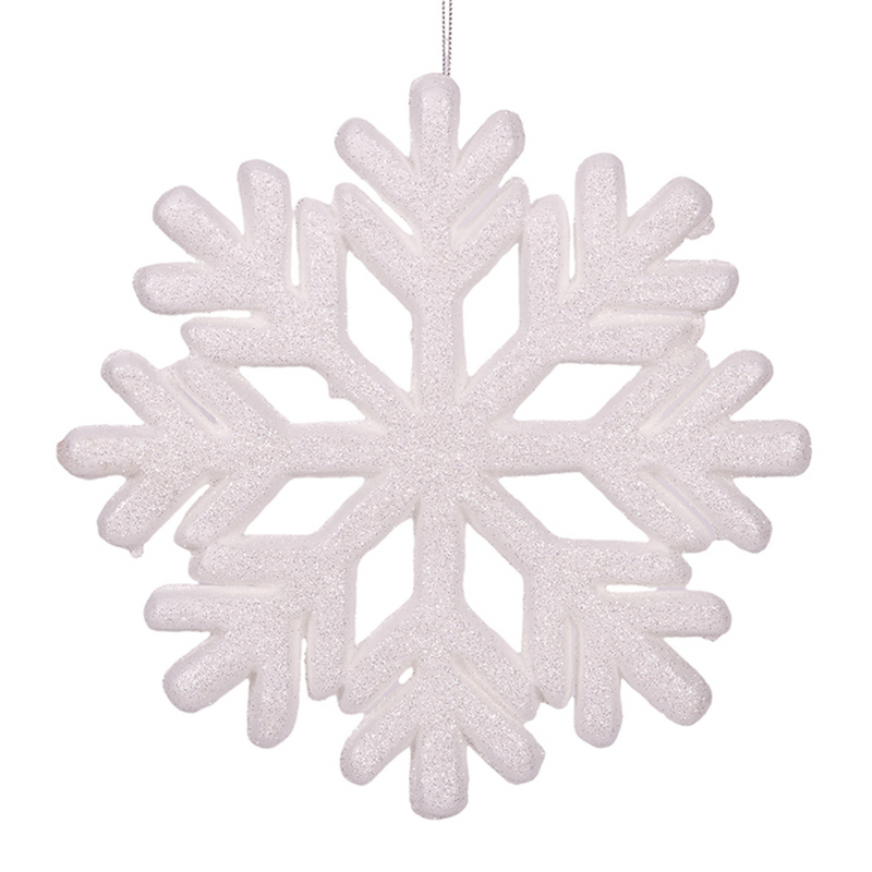 24cm white polyfoam snowflake decoration for Christmas tree and winter décor