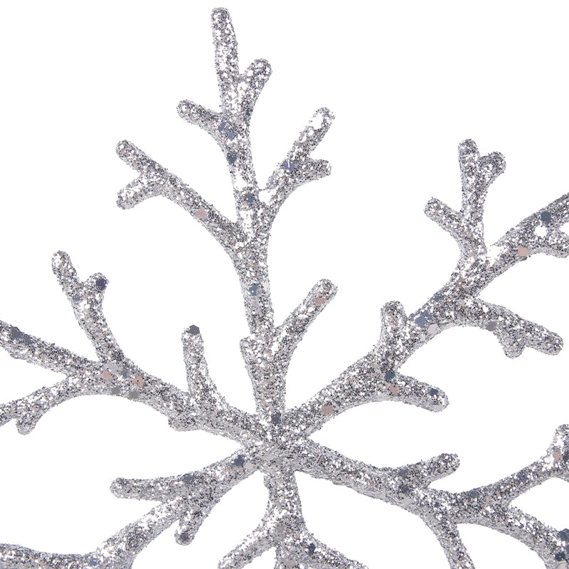 Snowflake stem 55cm silver – sparkling Christmas decorative pick