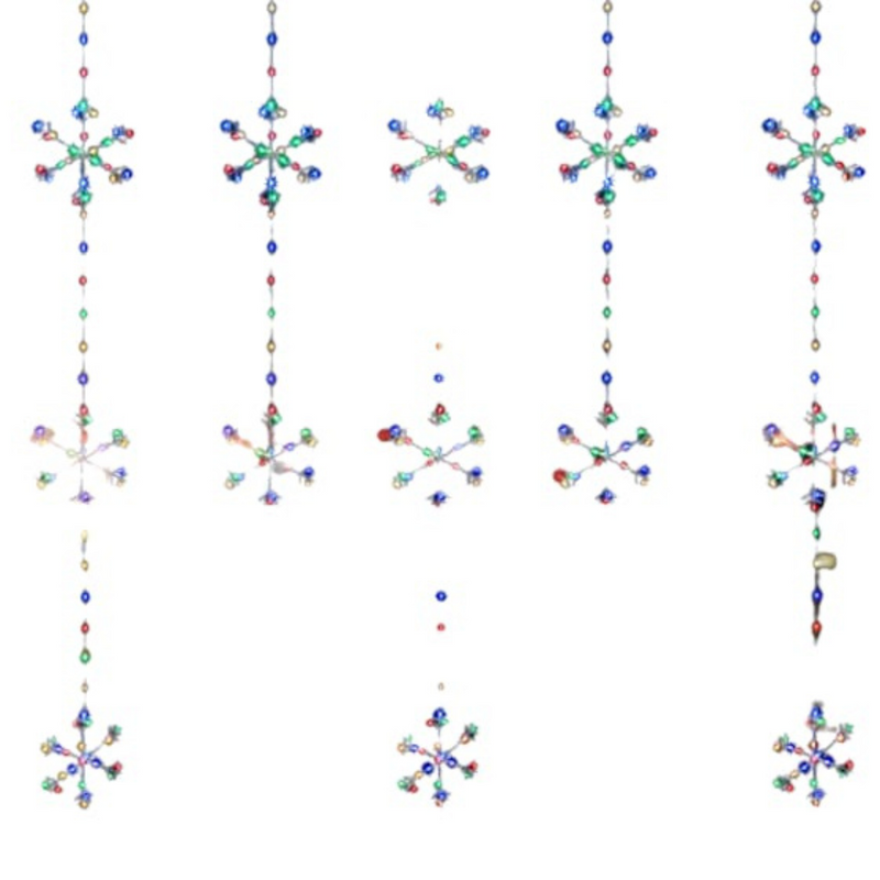 Snowflake Window Light Rainbow 1.2x1.3m – large LED snowflake decoration with multicolor lights for Christmas and winter displays