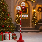 Snowing Globe Floor Lantern with light-up Christmas scene and falling snow effect
