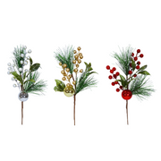 Assorted snowy pine berry bauble for Christmas tree and décor
