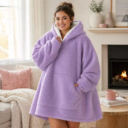 Adult Snuggy Sherpa hoodie in assorted solid colours, featuring ultra-soft sherpa fleece for warm, cosy comfort during cold days and nights. – thumbnail