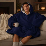 Adult Snuggy Sherpa hoodie in assorted solid colours, featuring ultra-soft sherpa fleece for warm, cosy comfort during cold days and nights. – thumbnail