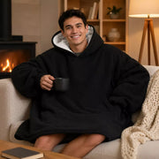 Adult Snuggy Sherpa hoodie in assorted solid colours, featuring ultra-soft sherpa fleece for warm, cosy comfort during cold days and nights. – thumbnail