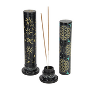 Soapstone Incense Tower 27cm Black/Gold Assorted – thumbnail
