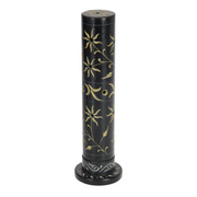 Soapstone Incense Tower 27cm Black/Gold Assorted – thumbnail