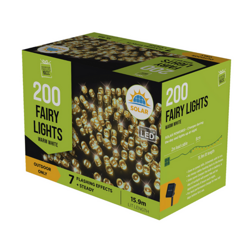 Ronis Solar Led Lights Warm 200Pc Try Me Srt