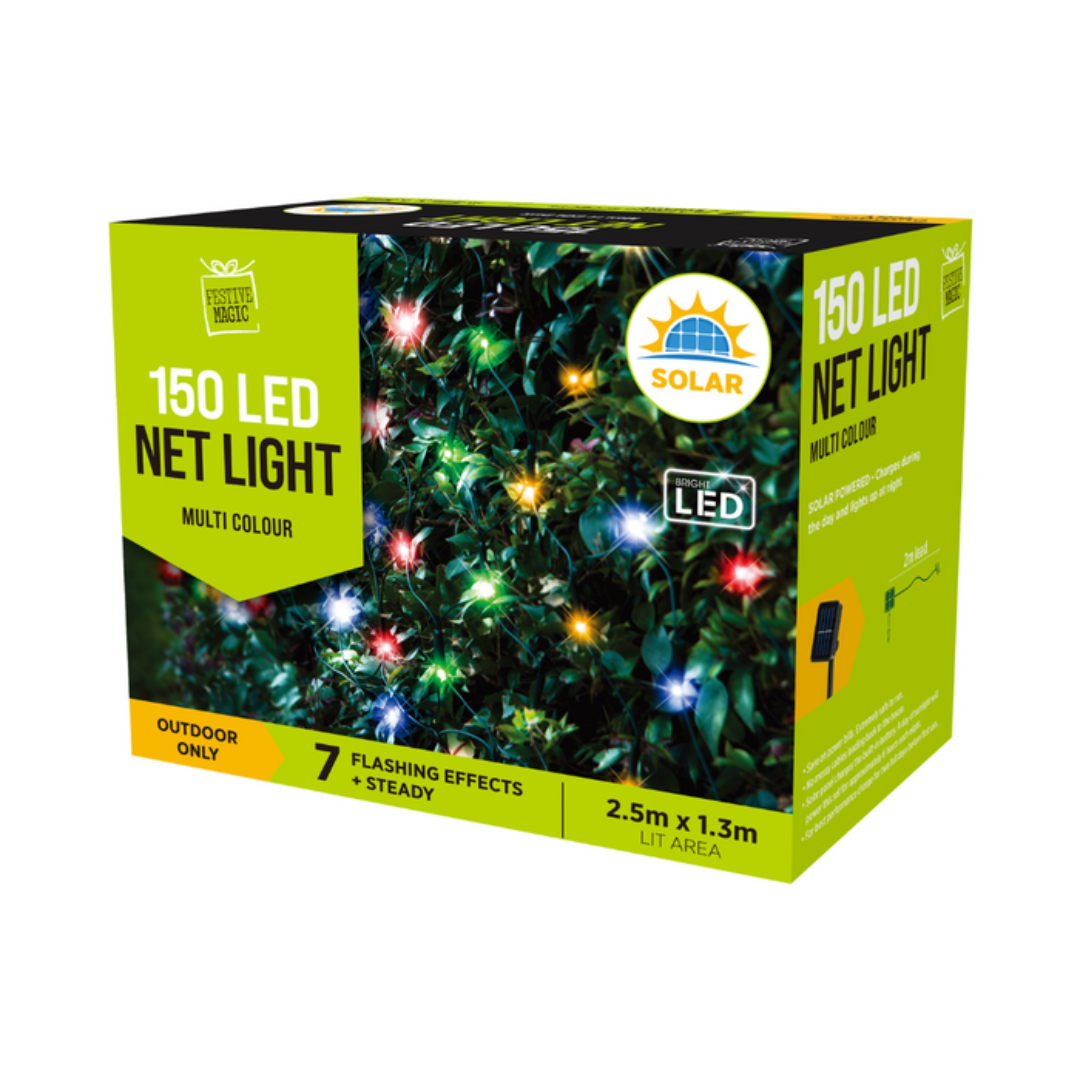 Solar LED Net Lights 150 Multi Colour — Ronis