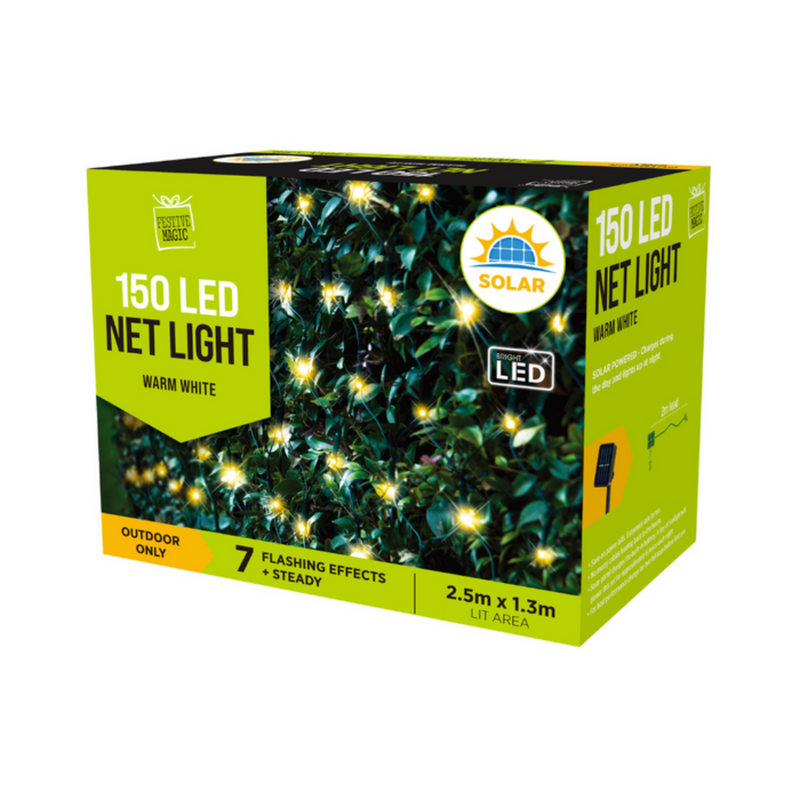 Ronis Solar Net Light 150Pc Warm White
