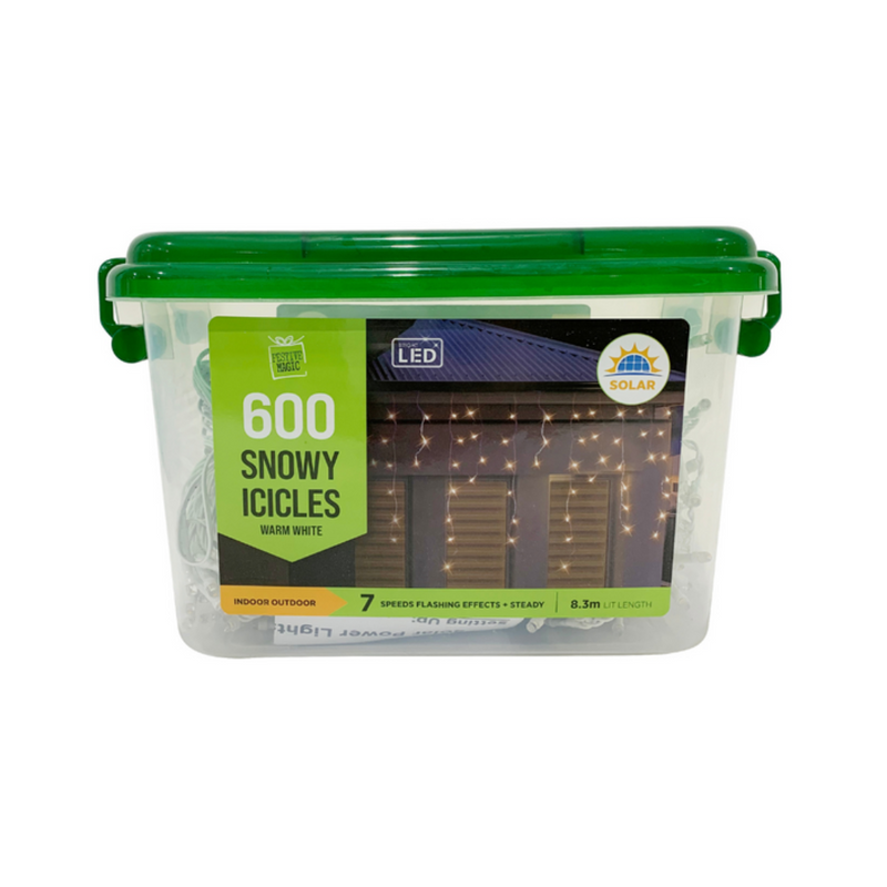 Ronis Solar Snowing Icicles 600 Warm White