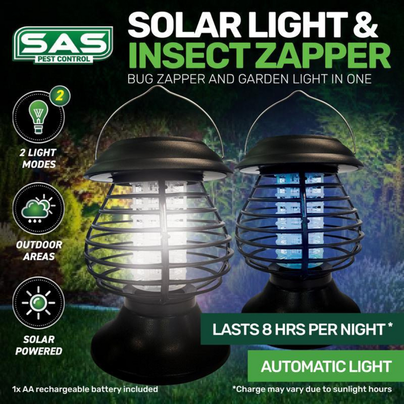 Ronis Solar Insect Zapper Portable 2in1 Function 13x13x17.5cm Black