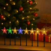 Solar LED star path lights 5 pack assorted for garden walkway