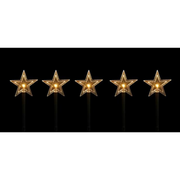 Solar LED star path lights 5 pack assorted for garden walkway