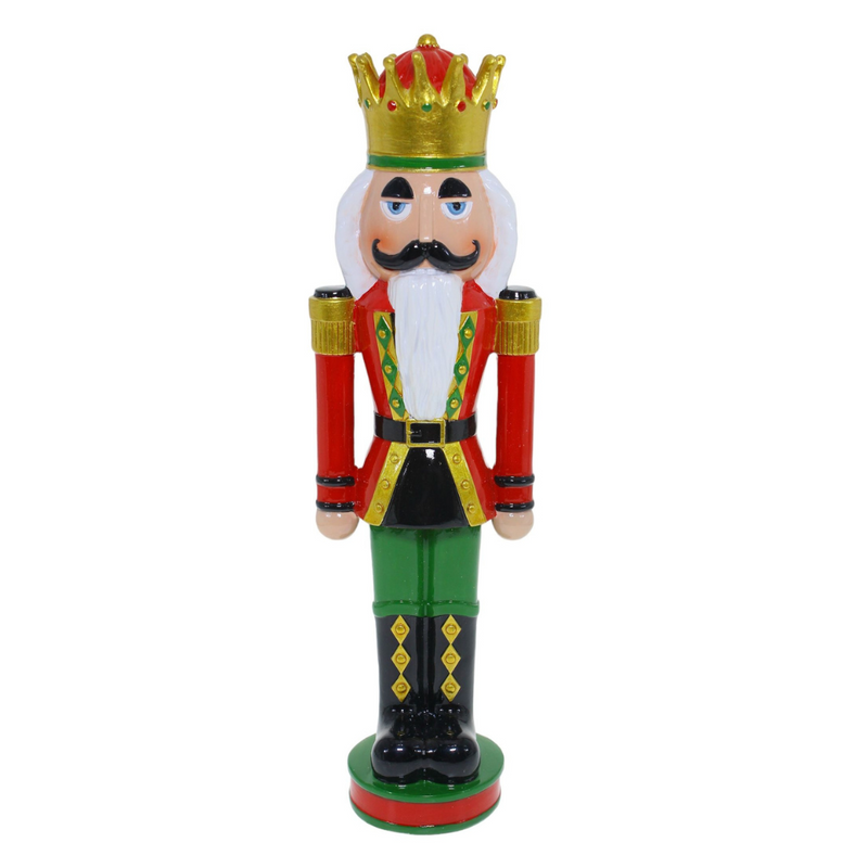 30.5cm red nutcracker soldier figurine wearing a gold crown – classic Christmas decoration