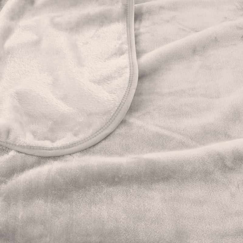 Mink Blanket QB Grey Beige 200x240cm 4.2Kg 800GSM