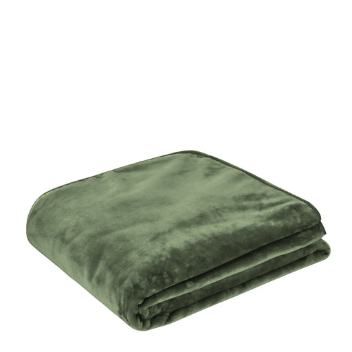 Mink Blanket DB Green 200x220cm 3.7Kg 800GSM